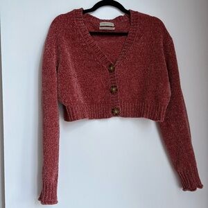 Urban Outfitters Pink Cropped Cardigan